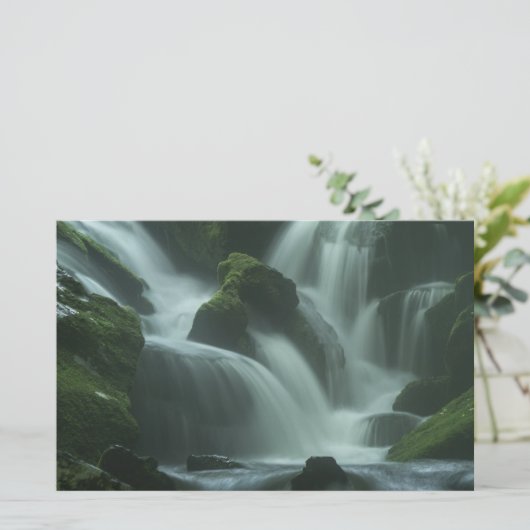 Calming Waterfall Briefpapier (Stehend Vorderseite)