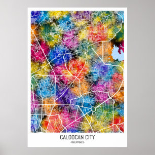 Caloocan Philippinen Stadtkarte Poster
