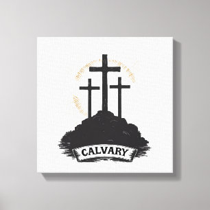 Calvary Hill Jesus Vintage Gravur Faith Tee (1) Leinwanddruck