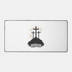 Calvary Hill Jesus Vintage Gravur Faith Tee (1) Schreibtischunterlage