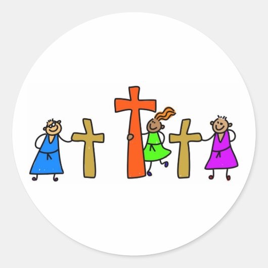 Calvary Kids Runder Aufkleber (Vorderseite)