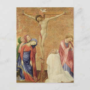 Calvary mit einem Kartäusermonk, 1389-95 Postkarte