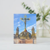 Calvary Sculpture, Charles Bridge, Prague Postkarte (Stehend Vorderseite)