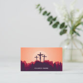 Calvary Sunset Pastoral Business Card Visitenkarte (Stehend Vorderseite)