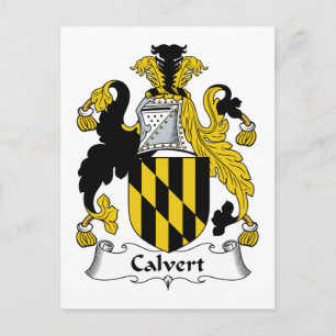 Calvert Familienwappen Postkarte