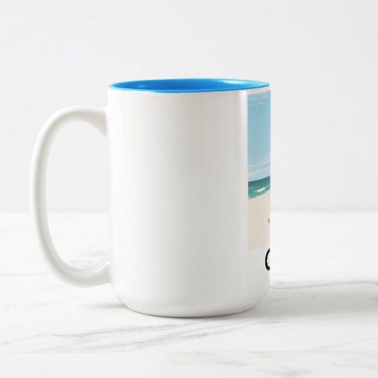 Calvi Corsica Reiseposter Zweifarbige Tasse (Links)