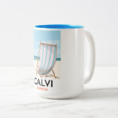 Calvi Corsica Reiseposter Zweifarbige Tasse (VorderseiteRechts)