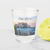 Calvi Festung in Korsika, Frankreich während Sonne Schnapsglas (Vorderseite)