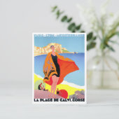 Calvi France Vintage Reise Postkarte (Stehend Vorderseite)