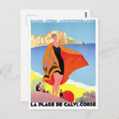 Calvi France Vintage Reise Postkarte (Vorne/Hinten)