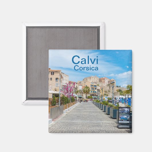 Calvi Promenade auf Korsika Frankreich Souvenir Magnet (Vorderseite/Rückseite)