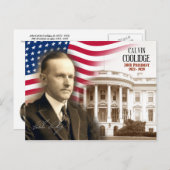 Calvin Coolidge - 30. Präsident der USA Postkarte (Vorne/Hinten)