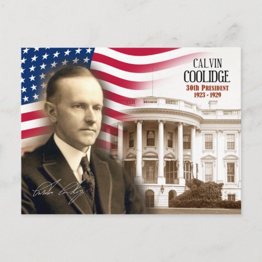 Calvin Coolidge - 30. Präsident der USA Postkarte (Vorderseite)