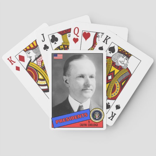Calvin Coolidge Baseball Card Spielkarten (Rückseite)