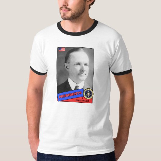 Calvin Coolidge Baseball Card T-Shirt (Vorderseite)