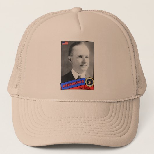 Calvin Coolidge Baseball Card Truckerkappe (Vorderseite)