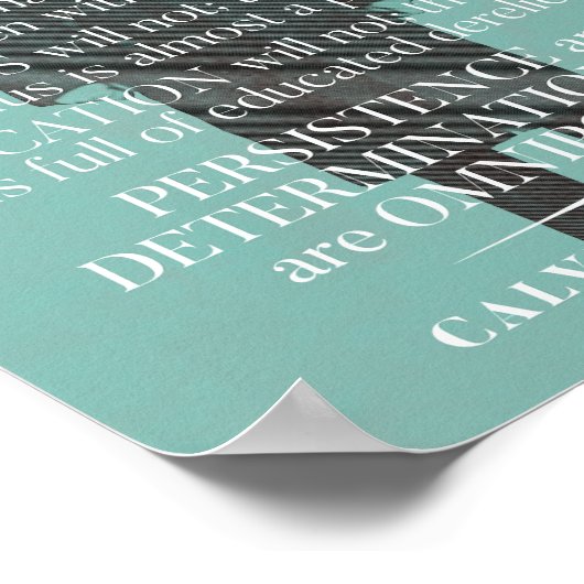 Calvin Coolidge "Persistency"-Zitat Poster (Ecke)