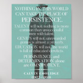 Calvin Coolidge "Persistency"-Zitat Poster (Vorne)