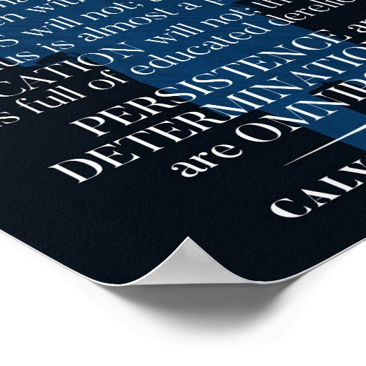 Calvin Coolidge "Persistency"-Zitat Poster (Ecke)