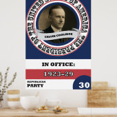 Calvin Coolidge Presidential History Retro Poster (Küche)