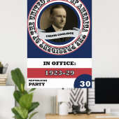 Calvin Coolidge Presidential History Retro Poster (Heimbüro)