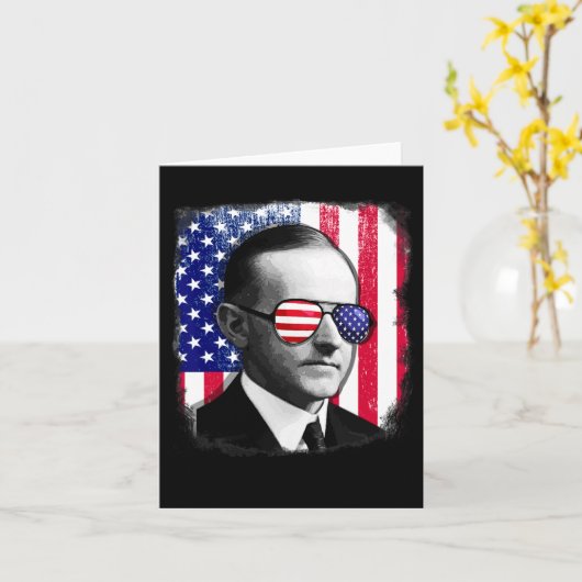 Calvin Coolidge US Flag 4. Juli Karte (Gelbe Blume)