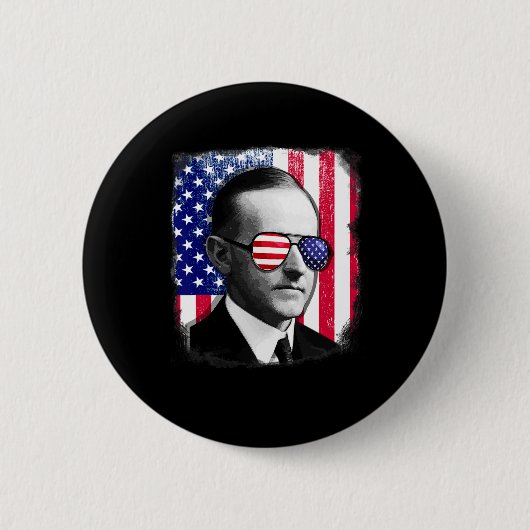Calvin Coolidge US-Flagge 4. Juli Button (Vorderseite)