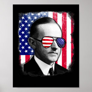 Calvin Coolidge US-Flagge 4. Juli  Poster