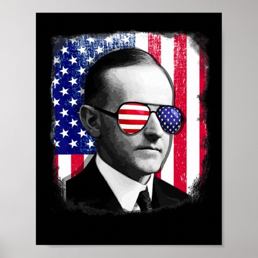 Calvin Coolidge US-Flagge 4. Juli Poster (Vorne)