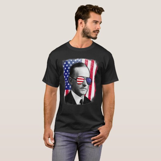 Calvin Coolidge US-Flagge 4. Juli T-Shirt (Vorne ganz)