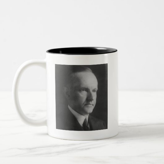 Calvin Coolidge Zweifarbige Tasse (Links)