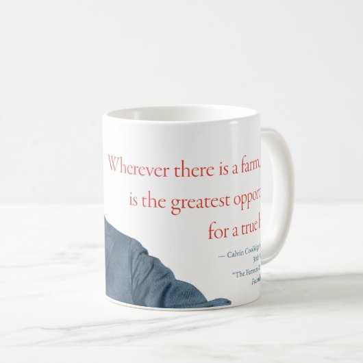 Calvin- CoolidgeTasse #13 "Bauernhof " Kaffeetasse (VorderseiteRechts)
