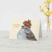 Calvin the American tree sparrow card Karte (Gelbe Blume)