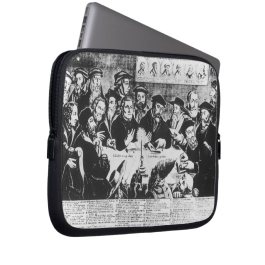 Calvin und Luther (Stich) Laptopschutzhülle (Vorne Rechts)