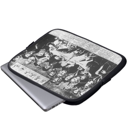 Calvin und Luther (Stich) Laptopschutzhülle (Vorne Knopf)