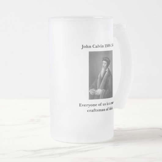 Calvinglasbier Stein Mattglas Bierglas (VorderseiteRechts)