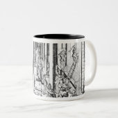 Calvinisten, die Statuen zerstören Zweifarbige Tasse (VorderseiteRechts)