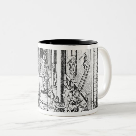 Calvinisten, die Statuen zerstören Zweifarbige Tasse (VorderseiteRechts)