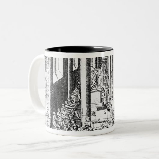 Calvinisten, die Statuen zerstören Zweifarbige Tasse (Vorderseite Links)