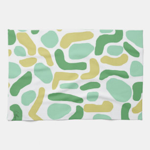 Calypso Modern Abstract Grün Limette Gold  Geschirrtuch