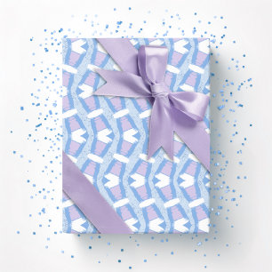 Calypso Wavy Stripe in Blau und Lila Geschenkpapier