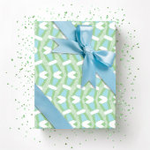 Calypso Wavy Stripe in Light Green and Aqua Geschenkpapier