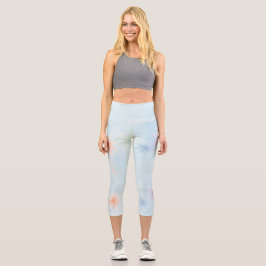 Calza con Palmeras claras Capri Leggings