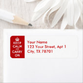 Cam und Carry On Rücksendeadressen-Aufklebers beha (Insitu)