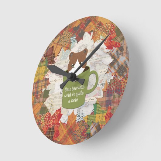 Cam Wall Clock Fall Break Runde Wanduhr (Winkel)