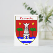 Camacho-Wappen/Familienwappen Postkarte (Stehend Vorderseite)