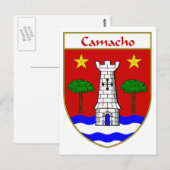 Camacho-Wappen/Familienwappen Postkarte (Vorne/Hinten)