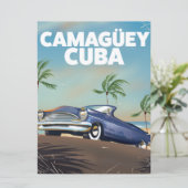 Camagüey Kuba Vintage Reiseplakat Einladung (Stehend Vorderseite)