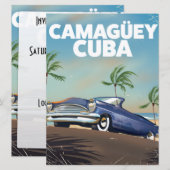 Camagüey Kuba Vintage Reiseplakat Einladung (Vorne/Hinten)