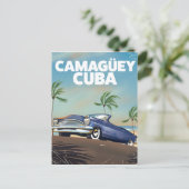 Camagüey Kuba Vintage Reiseplakat Postkarte (Stehend Vorderseite)